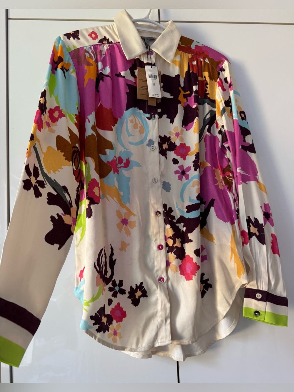 NWT Size XS - Conditions Apply Blooming Long-Sleeve Collared Blouse (US$ 118) - Picture 9 of 16